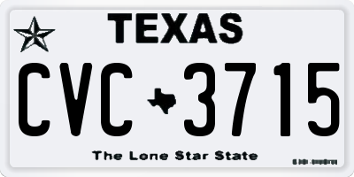 TX license plate CVC3715