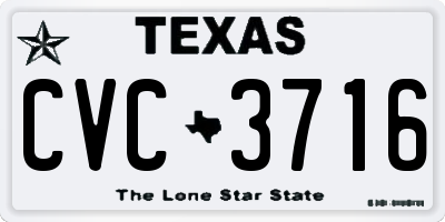 TX license plate CVC3716