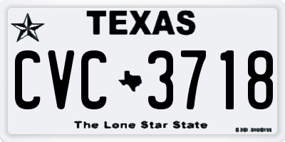 TX license plate CVC3718