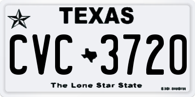 TX license plate CVC3720