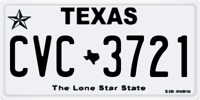 TX license plate CVC3721