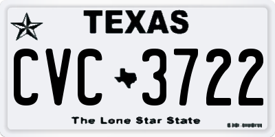 TX license plate CVC3722
