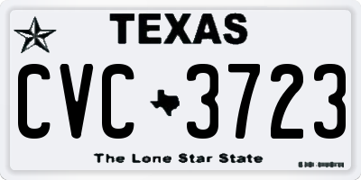 TX license plate CVC3723