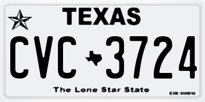 TX license plate CVC3724