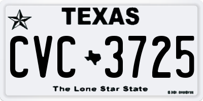 TX license plate CVC3725