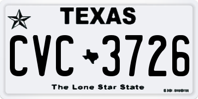TX license plate CVC3726