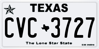 TX license plate CVC3727