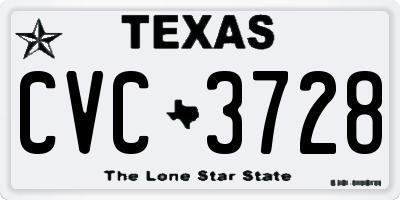 TX license plate CVC3728