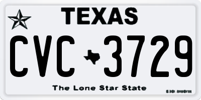 TX license plate CVC3729