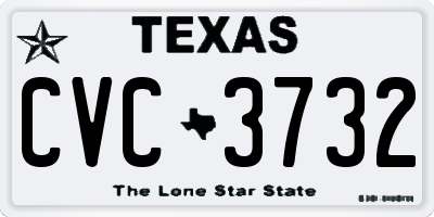 TX license plate CVC3732