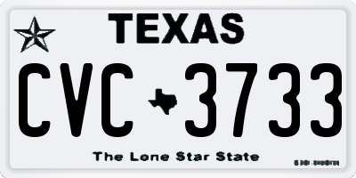 TX license plate CVC3733