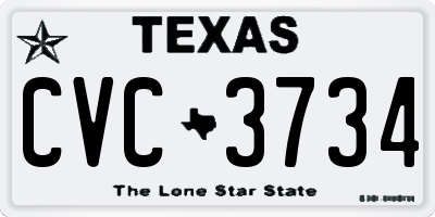 TX license plate CVC3734