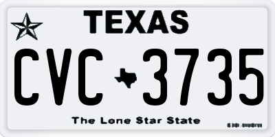 TX license plate CVC3735