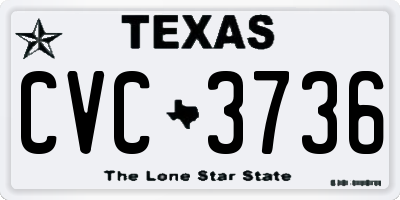 TX license plate CVC3736