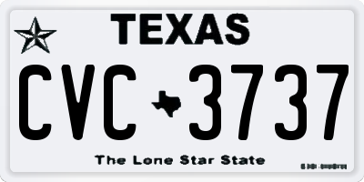 TX license plate CVC3737