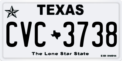 TX license plate CVC3738