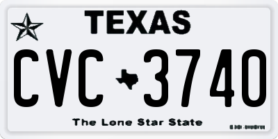 TX license plate CVC3740