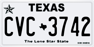 TX license plate CVC3742
