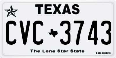 TX license plate CVC3743