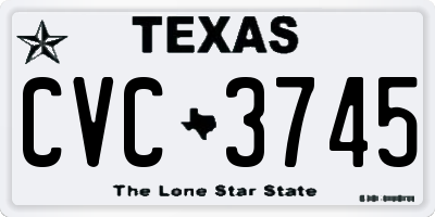 TX license plate CVC3745
