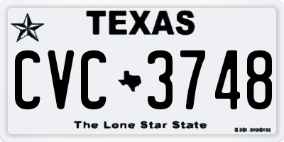 TX license plate CVC3748
