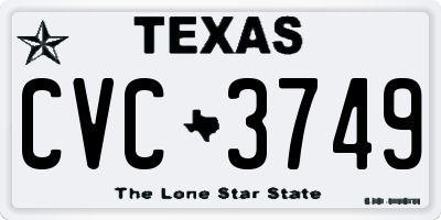 TX license plate CVC3749