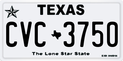 TX license plate CVC3750
