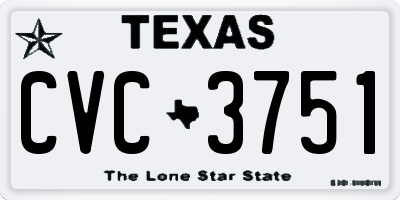 TX license plate CVC3751