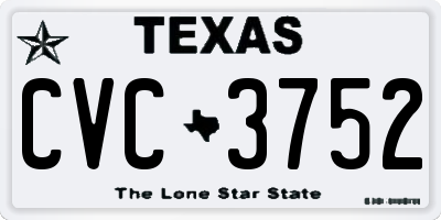 TX license plate CVC3752