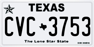 TX license plate CVC3753