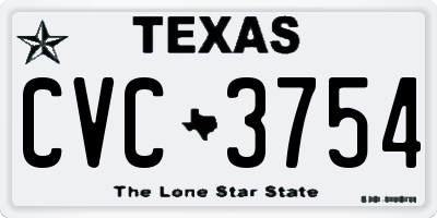 TX license plate CVC3754