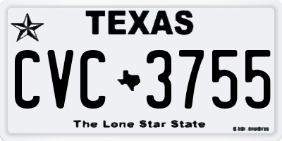 TX license plate CVC3755