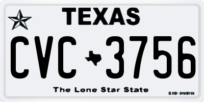 TX license plate CVC3756