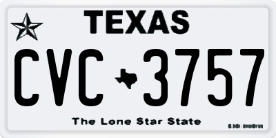 TX license plate CVC3757