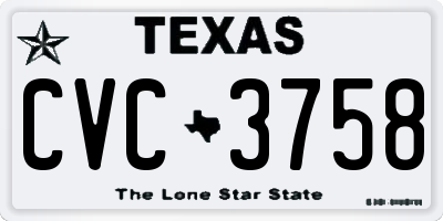 TX license plate CVC3758