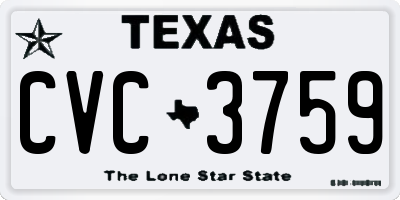 TX license plate CVC3759