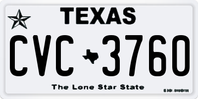 TX license plate CVC3760