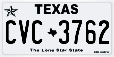 TX license plate CVC3762