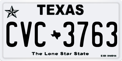 TX license plate CVC3763