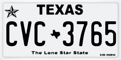 TX license plate CVC3765