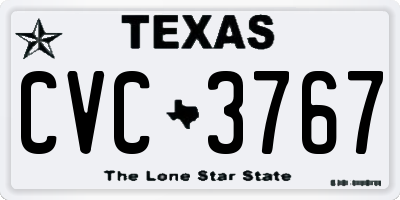 TX license plate CVC3767