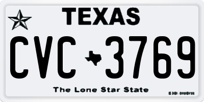 TX license plate CVC3769