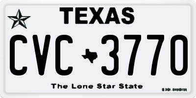 TX license plate CVC3770