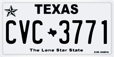 TX license plate CVC3771
