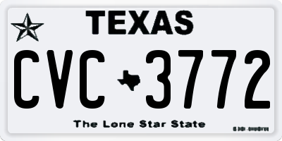 TX license plate CVC3772