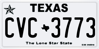 TX license plate CVC3773