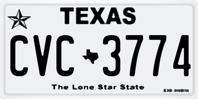 TX license plate CVC3774