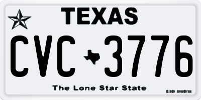 TX license plate CVC3776
