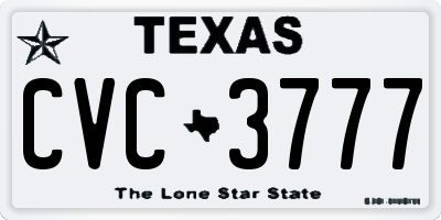TX license plate CVC3777