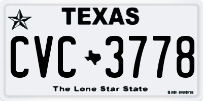 TX license plate CVC3778